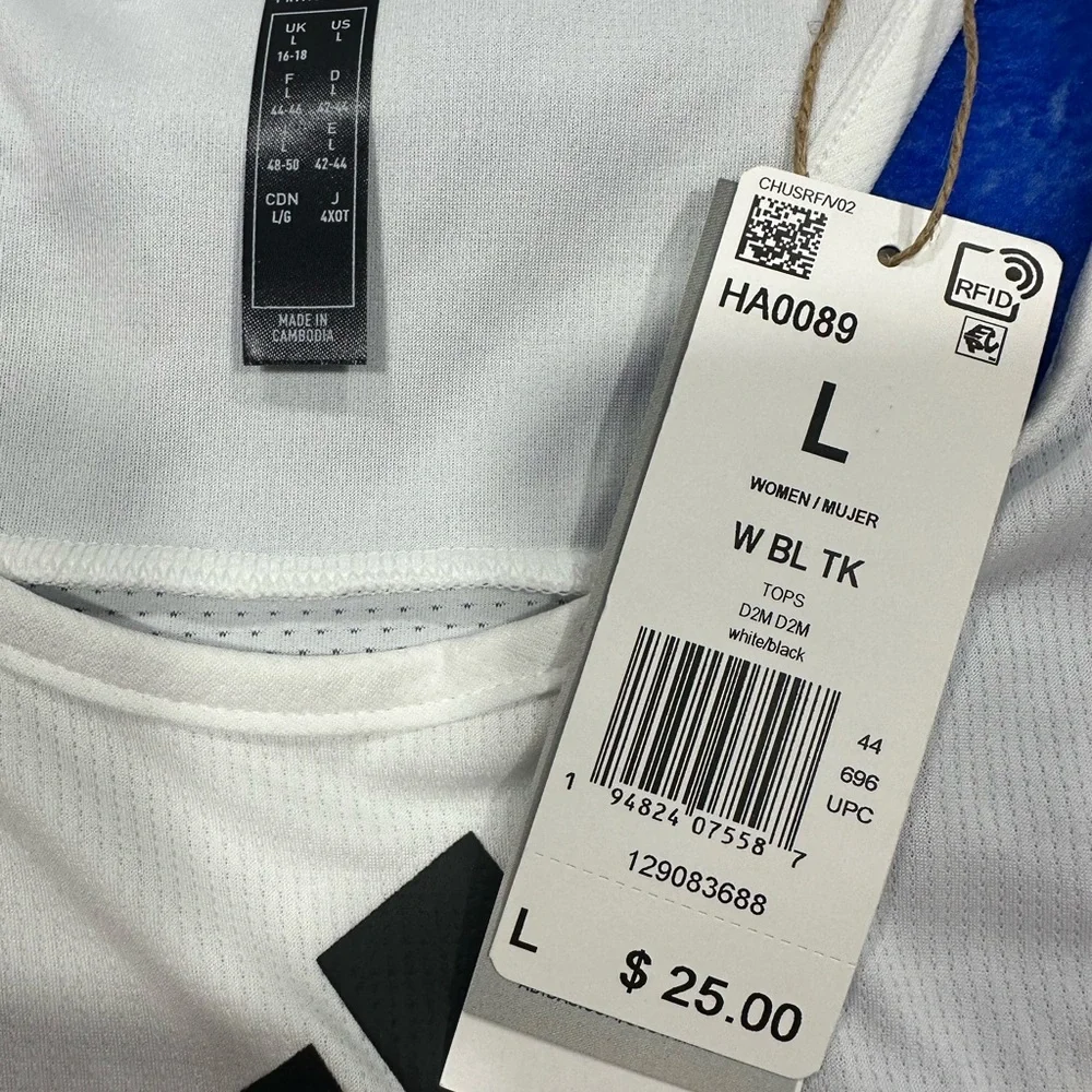 Adidas White Razor Back Tank Top - Picture 3 of 3